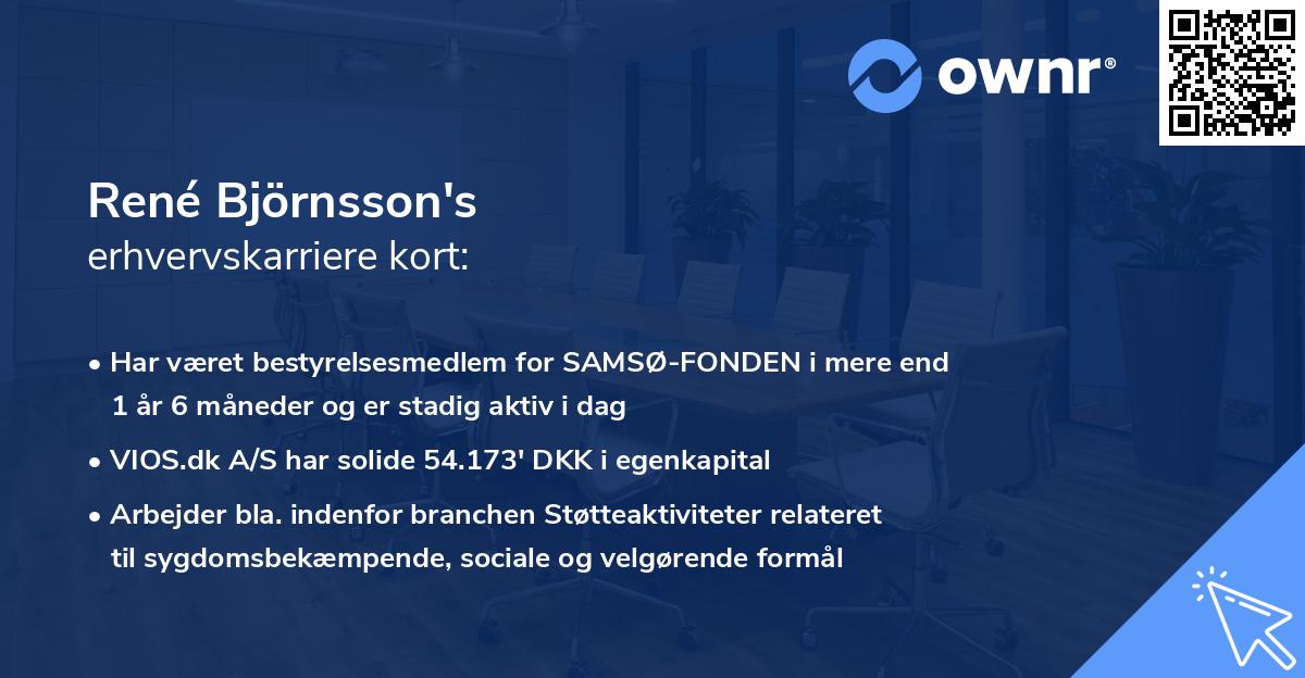 René Björnsson's erhvervskarriere kort