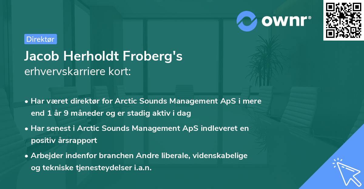 Jacob Herholdt Froberg's erhvervskarriere kort