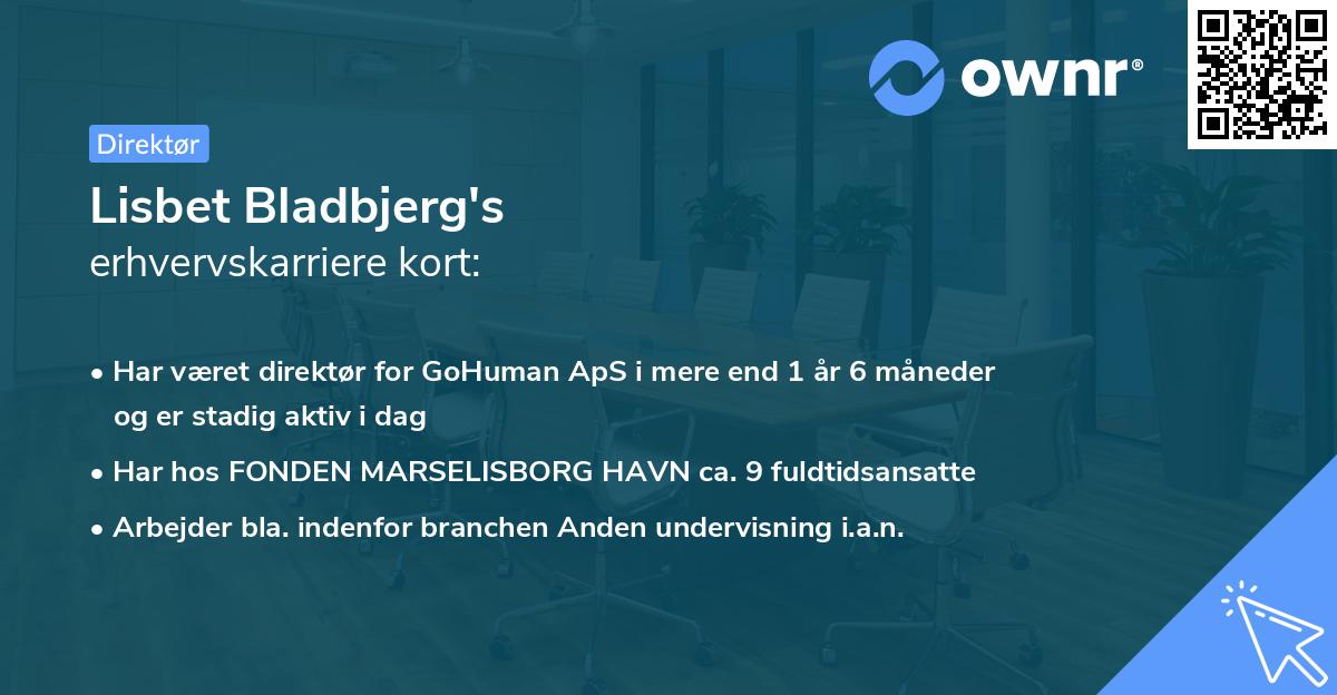 Lisbet Bladbjerg's erhvervskarriere kort