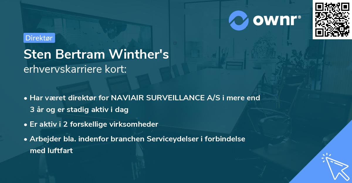 Sten Bertram Winther's erhvervskarriere kort