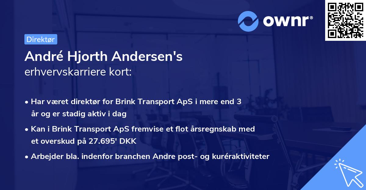 André Hjorth Andersen's erhvervskarriere kort