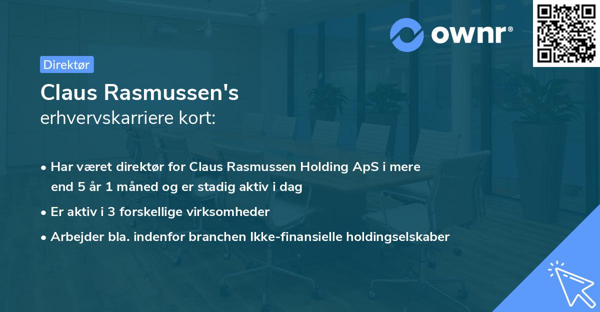 Claus Rasmussen's erhvervskarriere kort