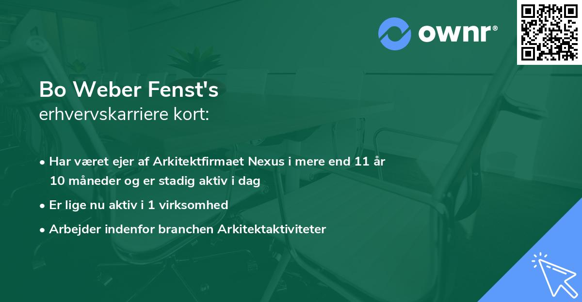 Bo Weber Fenst's erhvervskarriere kort