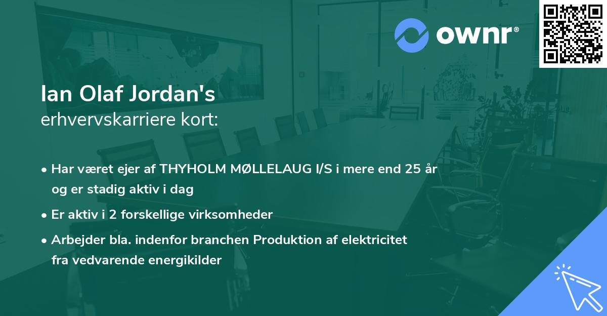 Ian Olaf Jordan's erhvervskarriere kort