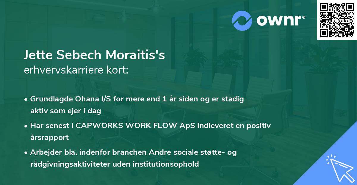 Jette Sebech Moraitis's erhvervskarriere kort