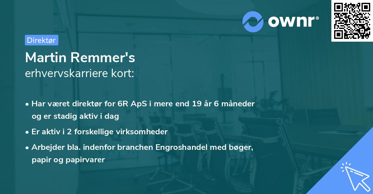 Martin Remmer's erhvervskarriere kort