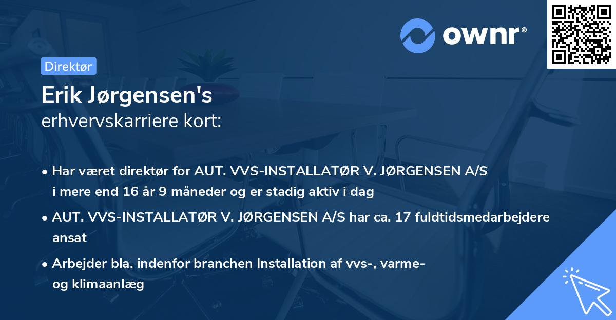Erik Jørgensen's erhvervskarriere kort
