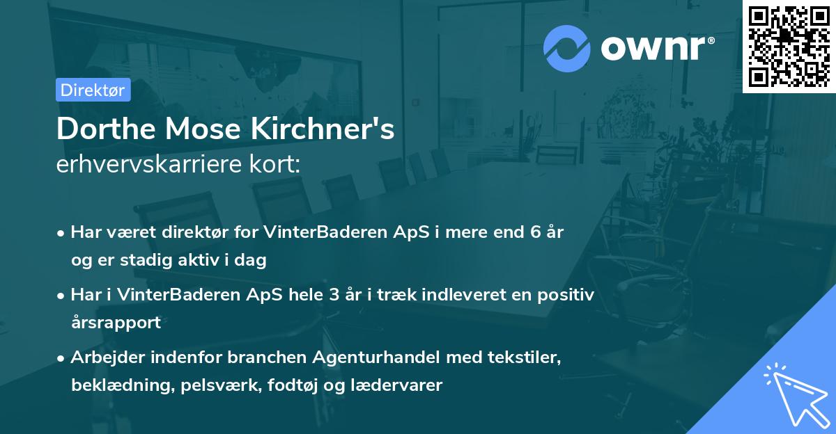 Dorthe Mose Kirchner's erhvervskarriere kort