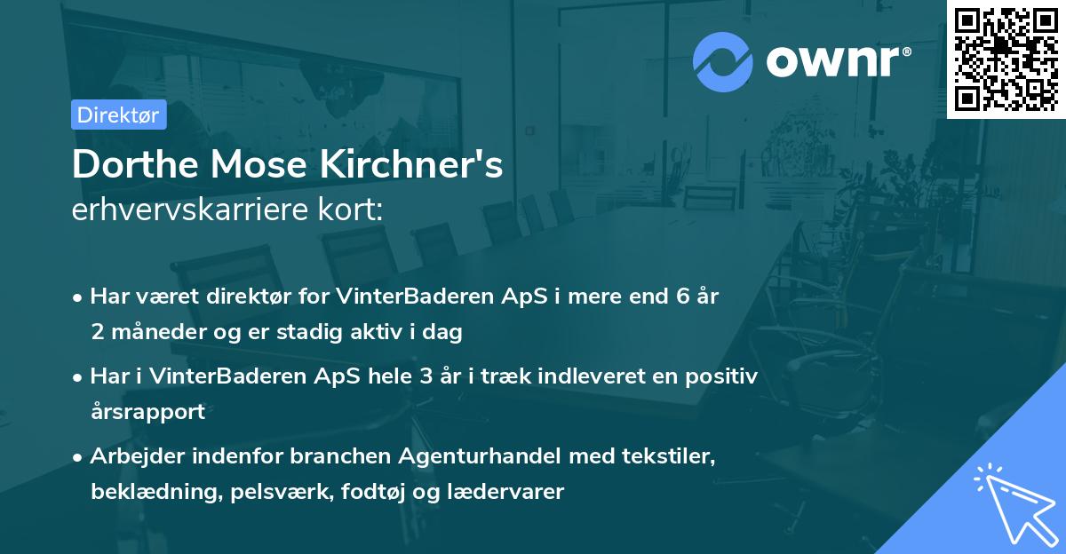Dorthe Mose Kirchner's erhvervskarriere kort