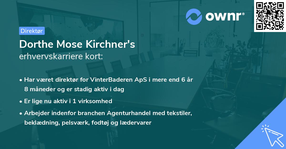 Dorthe Mose Kirchner's erhvervskarriere kort