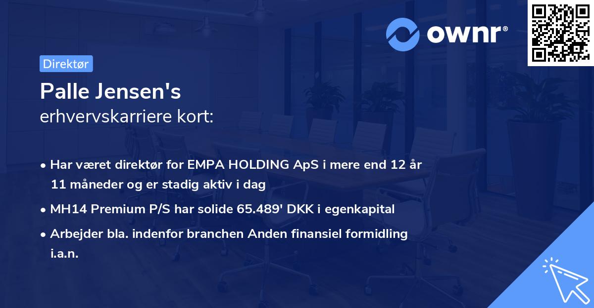 Palle Jensen's erhvervskarriere kort