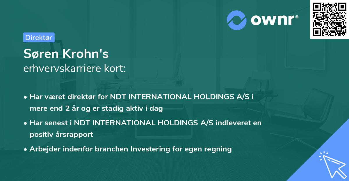 Søren Krohn's erhvervskarriere kort
