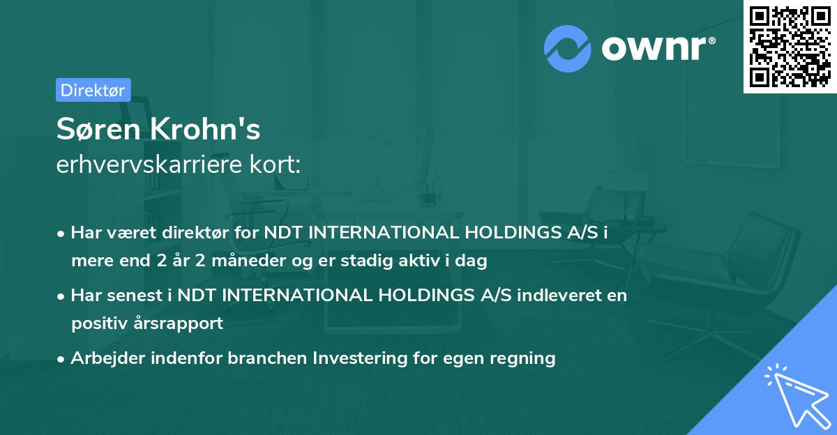 Søren Krohn's erhvervskarriere kort