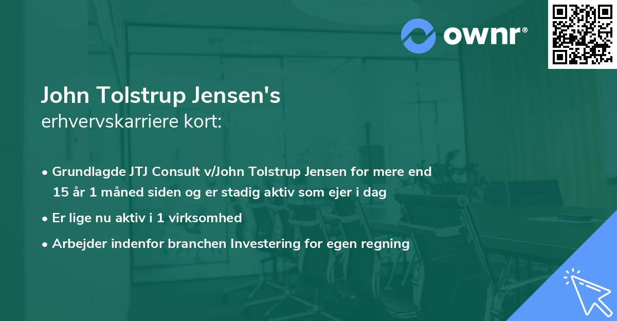 John Tolstrup Jensen's erhvervskarriere kort
