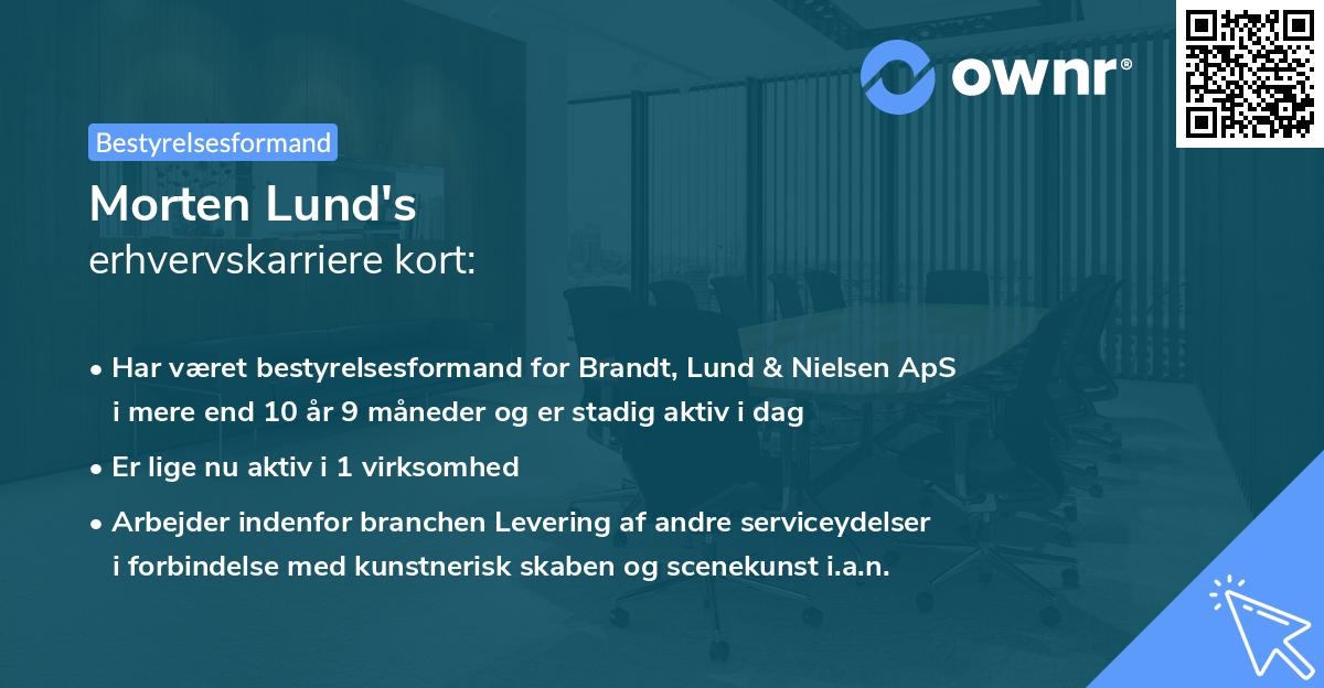 Morten Lund's erhvervskarriere kort