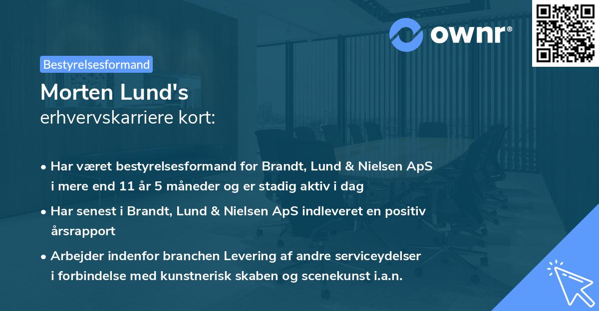 Morten Lund's erhvervskarriere kort