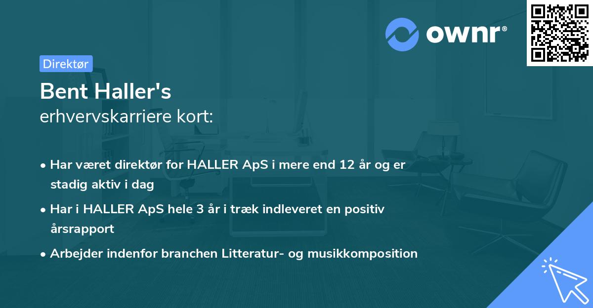 Bent Haller's erhvervskarriere kort