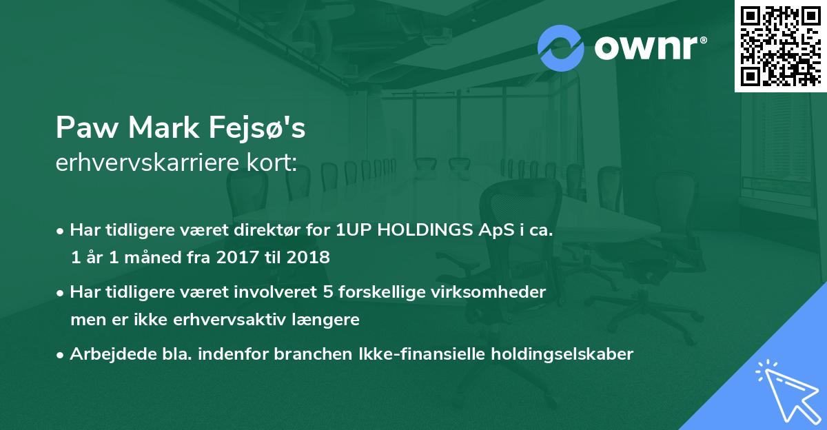 Paw Mark Fejsø's erhvervskarriere kort