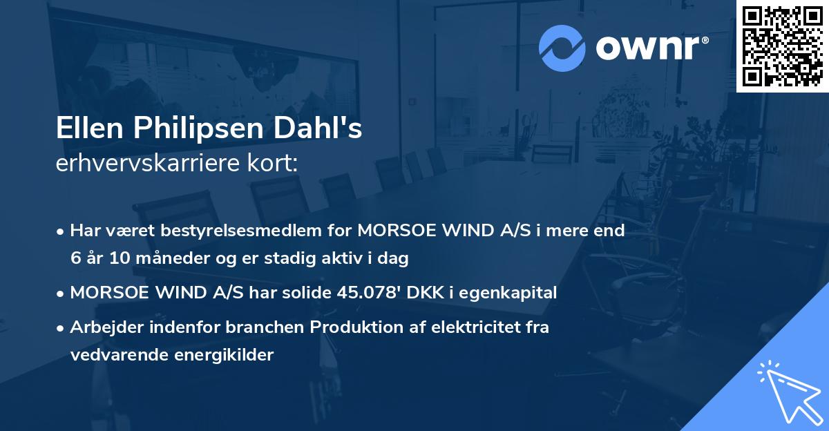 Ellen Philipsen Dahl's erhvervskarriere kort