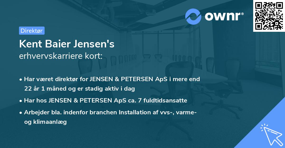 Kent Baier Jensen's erhvervskarriere kort