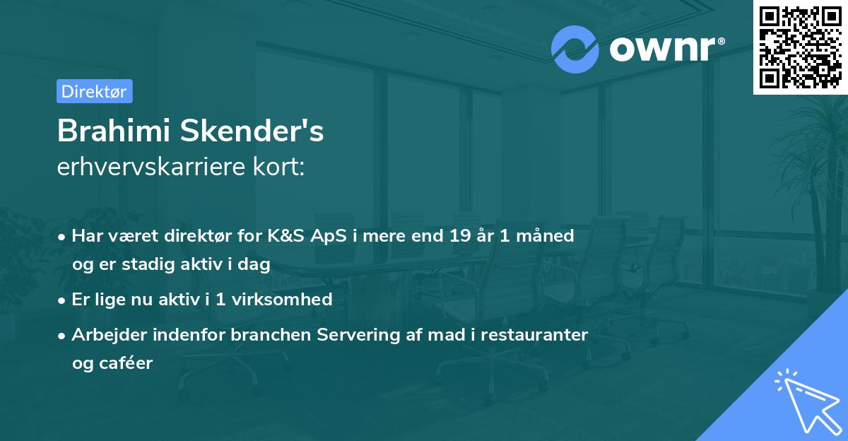 Brahimi Skender's erhvervskarriere kort