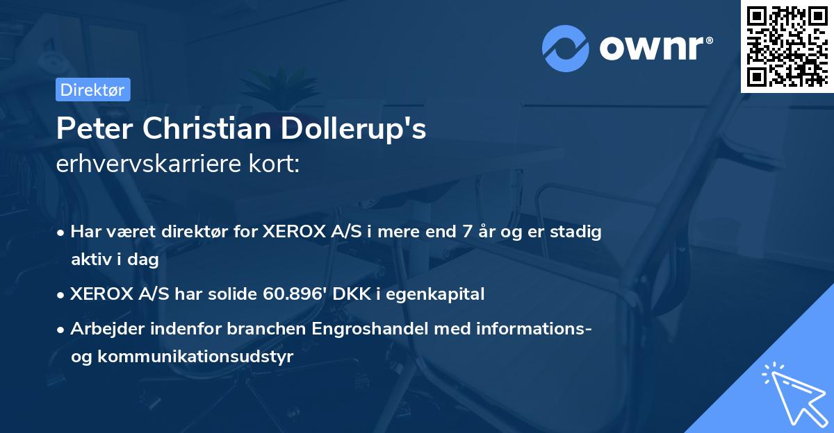 Peter Christian Dollerup's erhvervskarriere kort