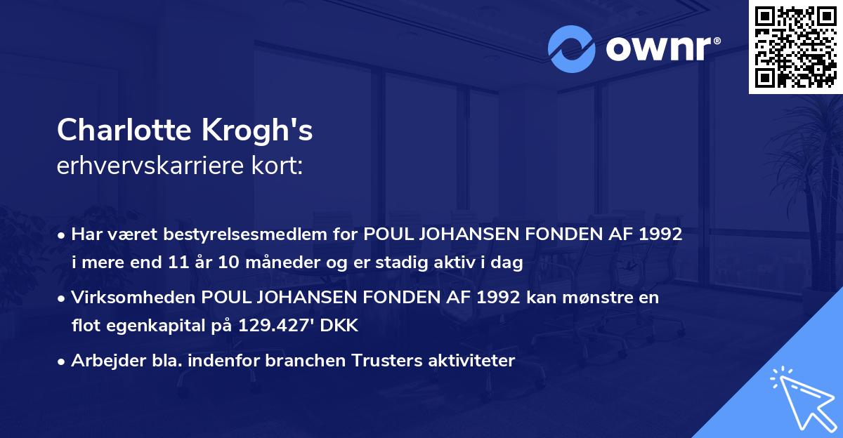 Charlotte Krogh's erhvervskarriere kort