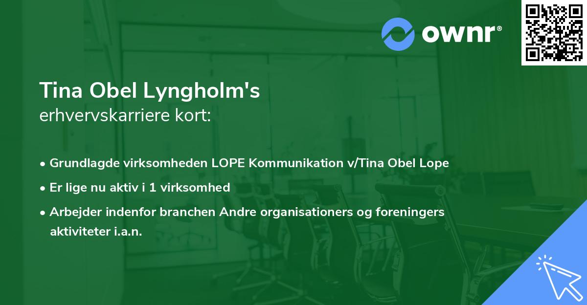 Tina Obel Lyngholm's erhvervskarriere kort