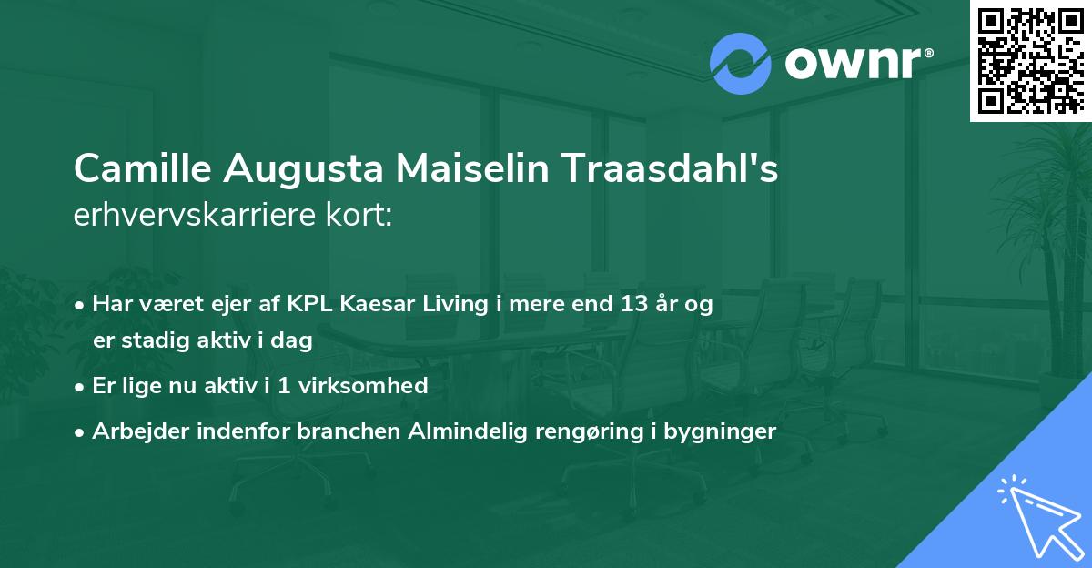 Camille Augusta Maiselin Traasdahl's erhvervskarriere kort