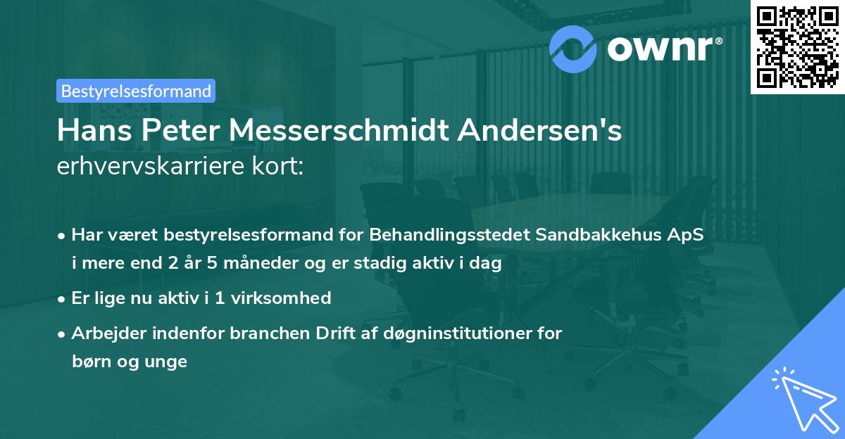 Hans Peter Messerschmidt Andersen's erhvervskarriere kort