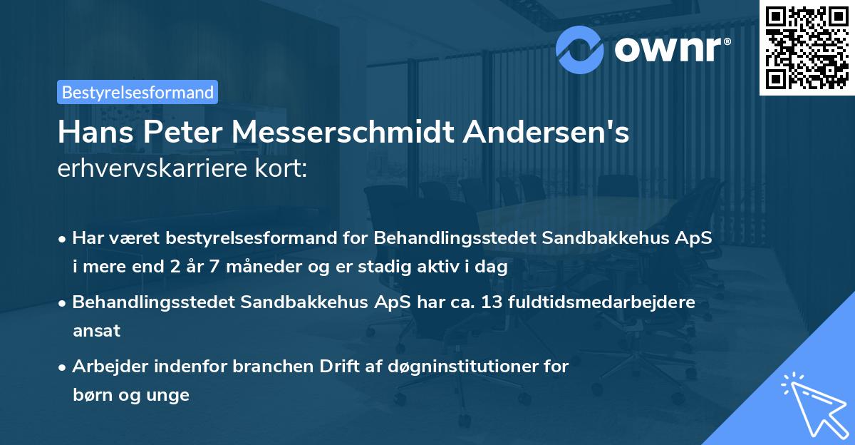 Hans Peter Messerschmidt Andersen's erhvervskarriere kort