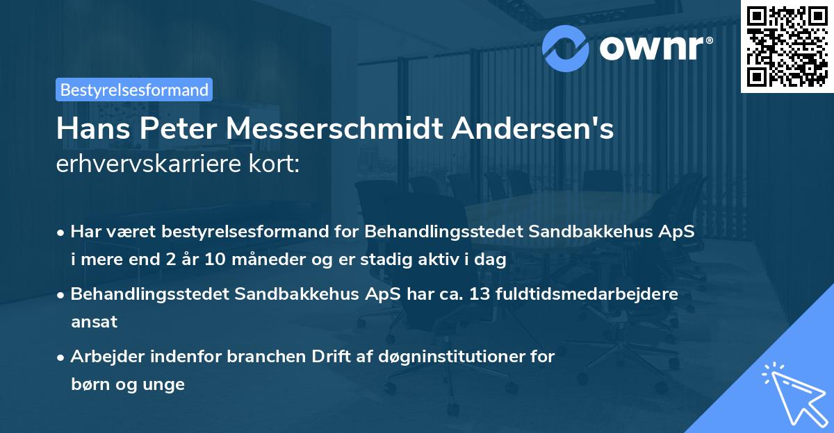 Hans Peter Messerschmidt Andersen's erhvervskarriere kort