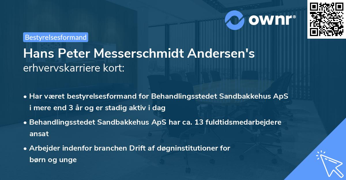 Hans Peter Messerschmidt Andersen's erhvervskarriere kort