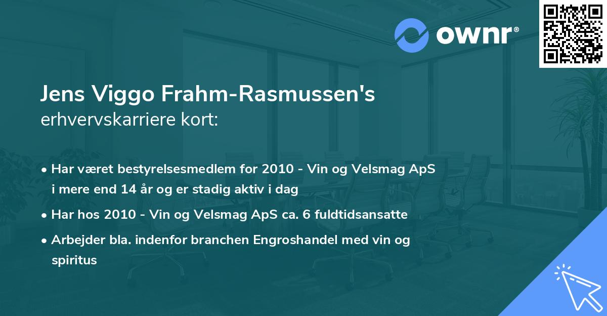Jens Viggo Frahm-Rasmussen's erhvervskarriere kort