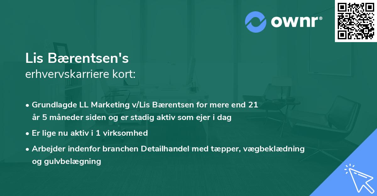 Lis Bærentsen's erhvervskarriere kort