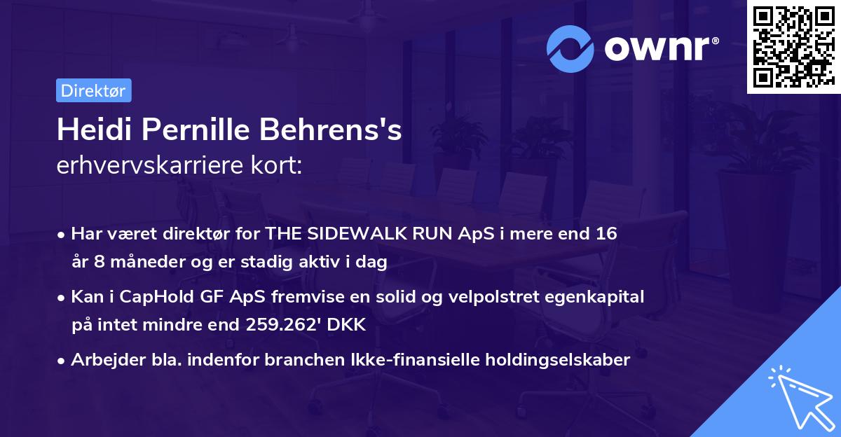 Heidi Pernille Behrens's erhvervskarriere kort