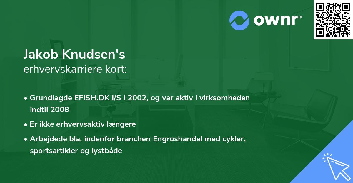 Jakob Knudsen's erhvervskarriere kort