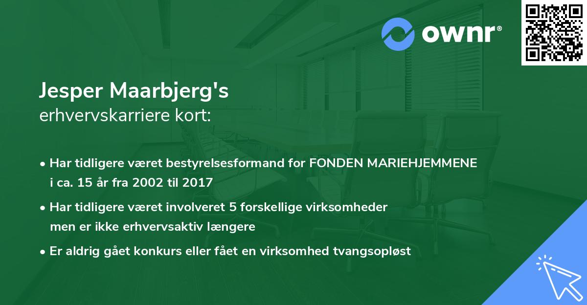 Jesper Maarbjerg's erhvervskarriere kort