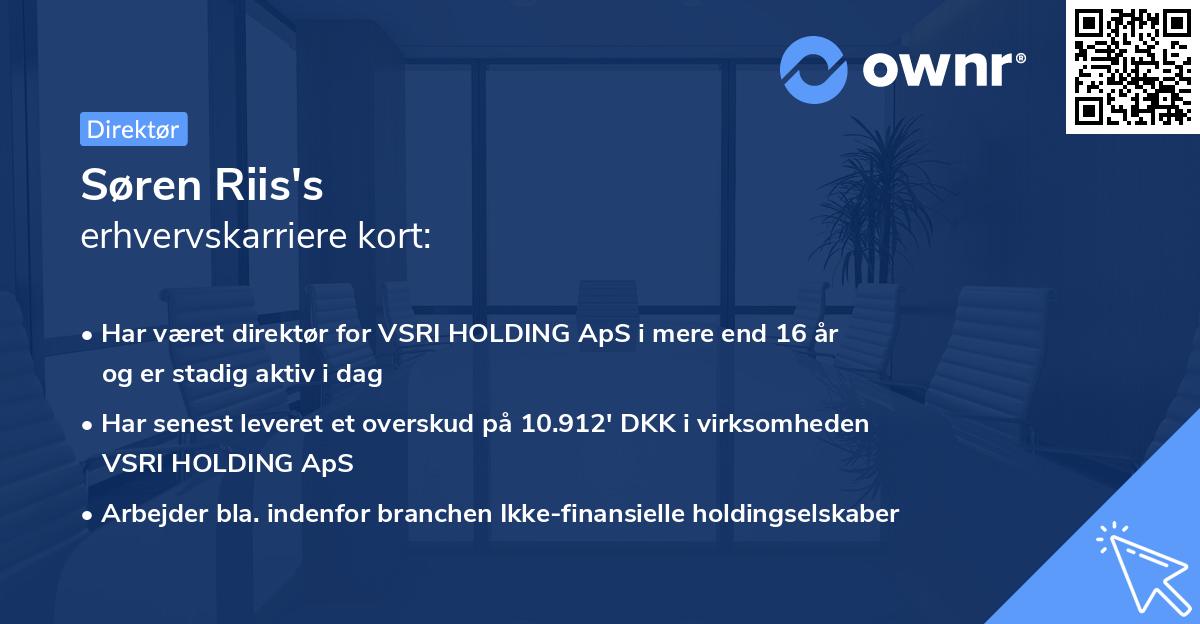Søren Riis's erhvervskarriere kort