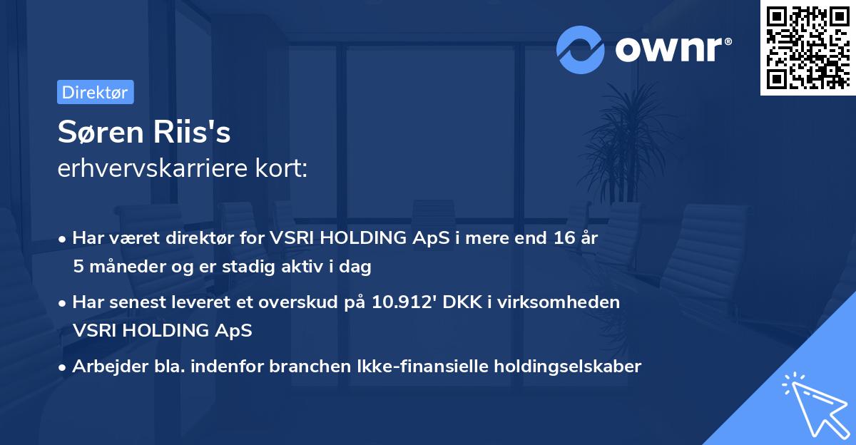 Søren Riis's erhvervskarriere kort