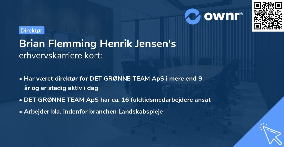 Brian Flemming Henrik Jensen's erhvervskarriere kort