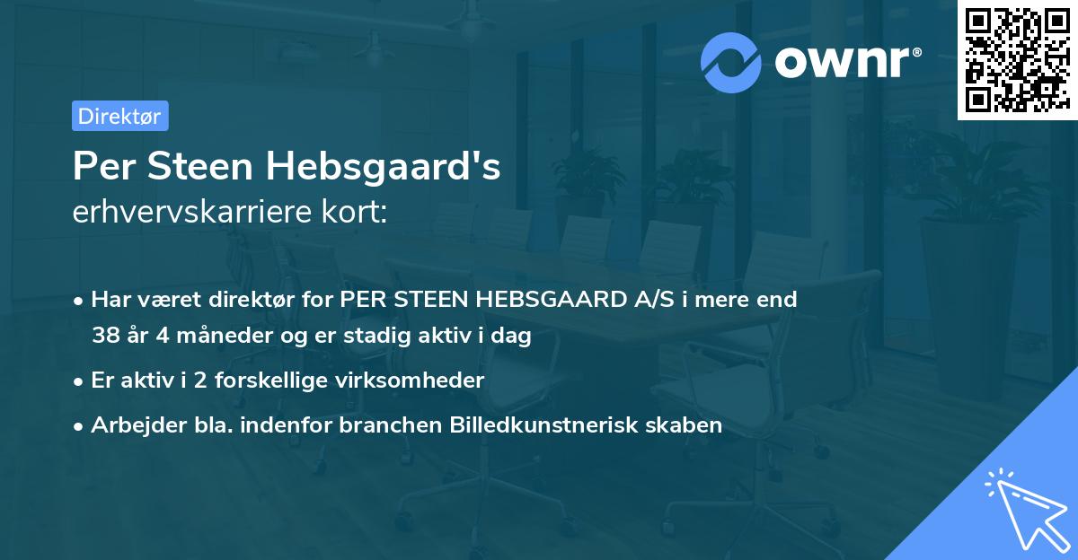 Per Steen Hebsgaard's erhvervskarriere kort