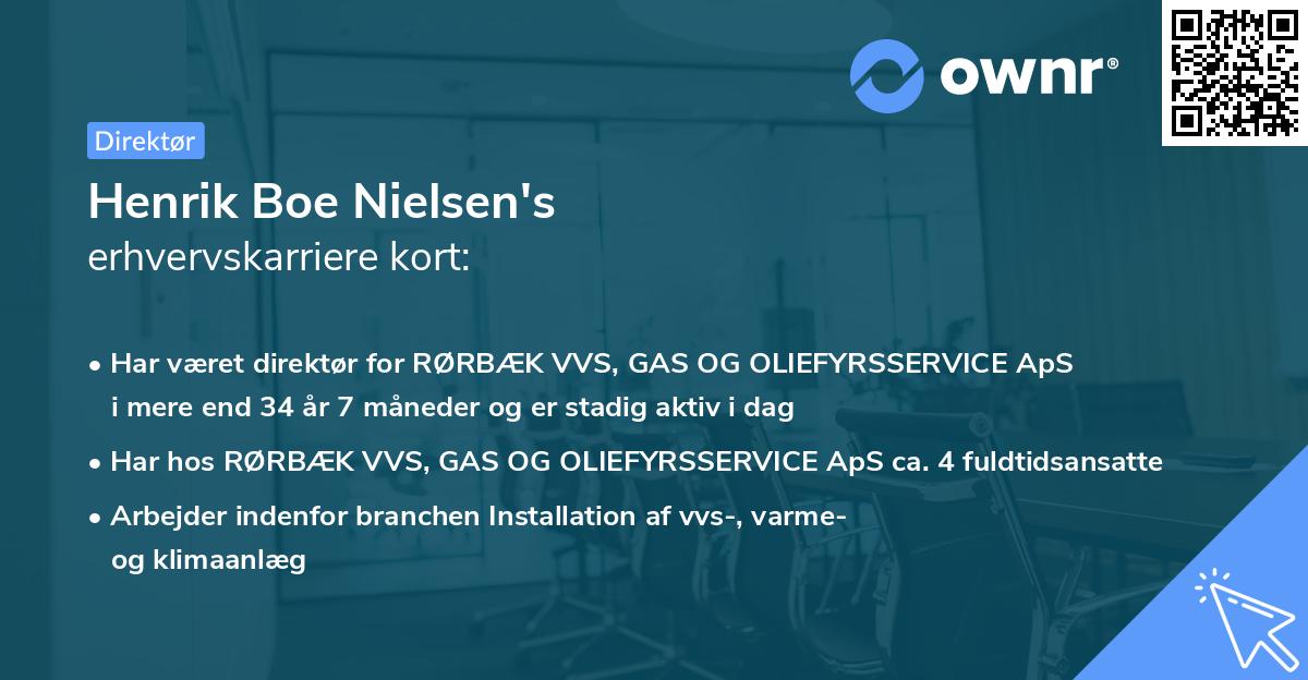 Henrik Boe Nielsen's erhvervskarriere kort