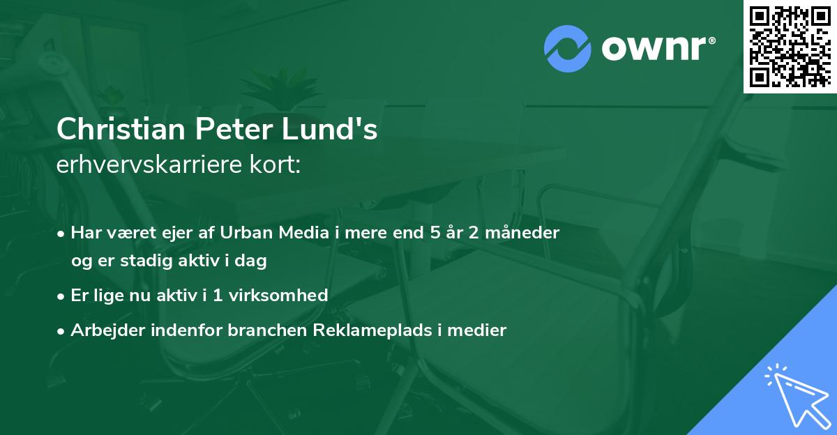 Christian Peter Lund's erhvervskarriere kort