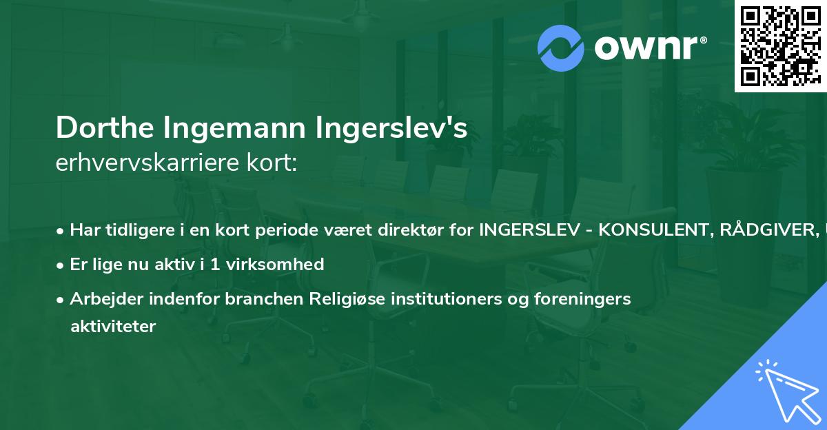 Dorthe Ingemann Ingerslev's erhvervskarriere kort