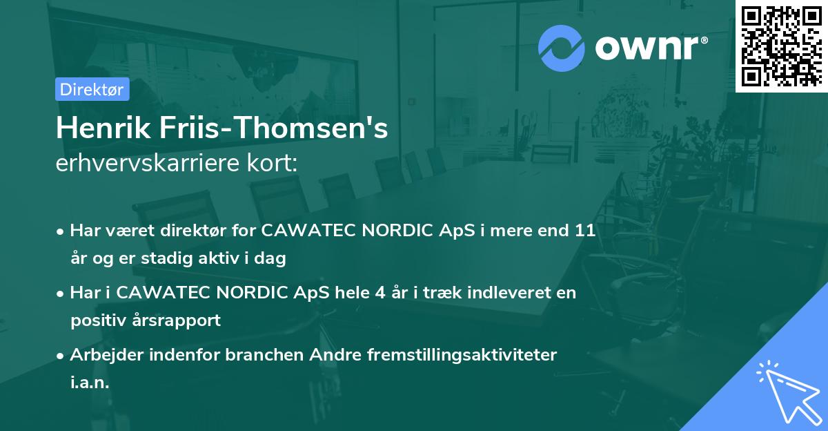 Henrik Friis-Thomsen's erhvervskarriere kort