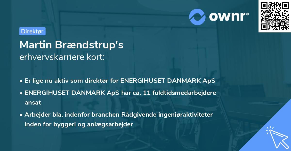 Martin Brændstrup's erhvervskarriere kort