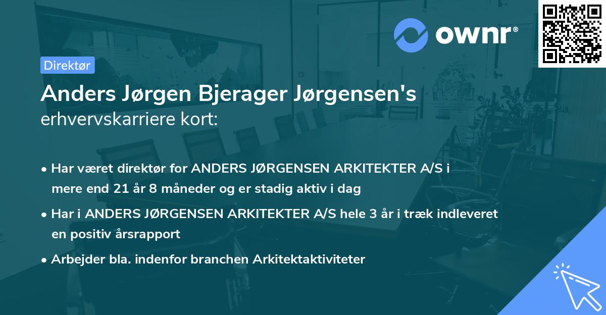 Anders Jørgen Bjerager Jørgensen's erhvervskarriere kort