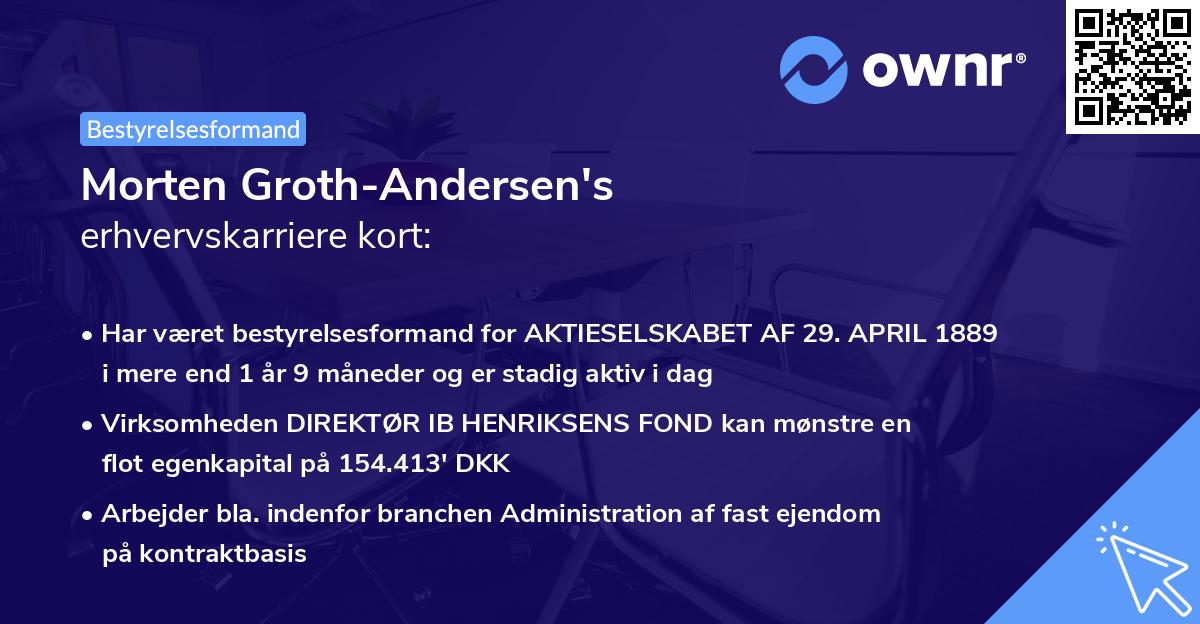 Morten Groth-Andersen's erhvervskarriere kort