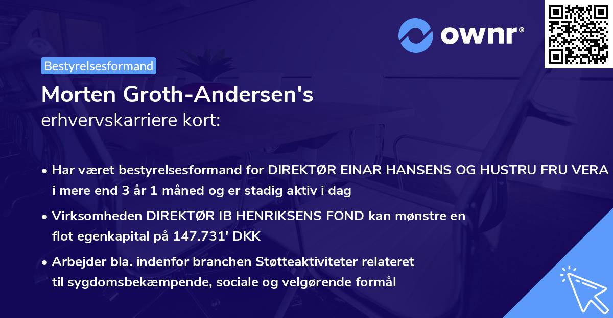 Morten Groth-Andersen's erhvervskarriere kort